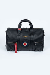 Sac de voyage en cuir Royal Air Force Henley 48h noir